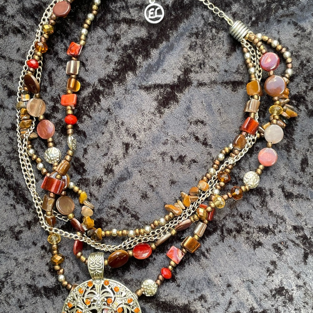 Vintage Necklace Erica Lyons Statement 5 Strand Layer Gold Tone Good Condition